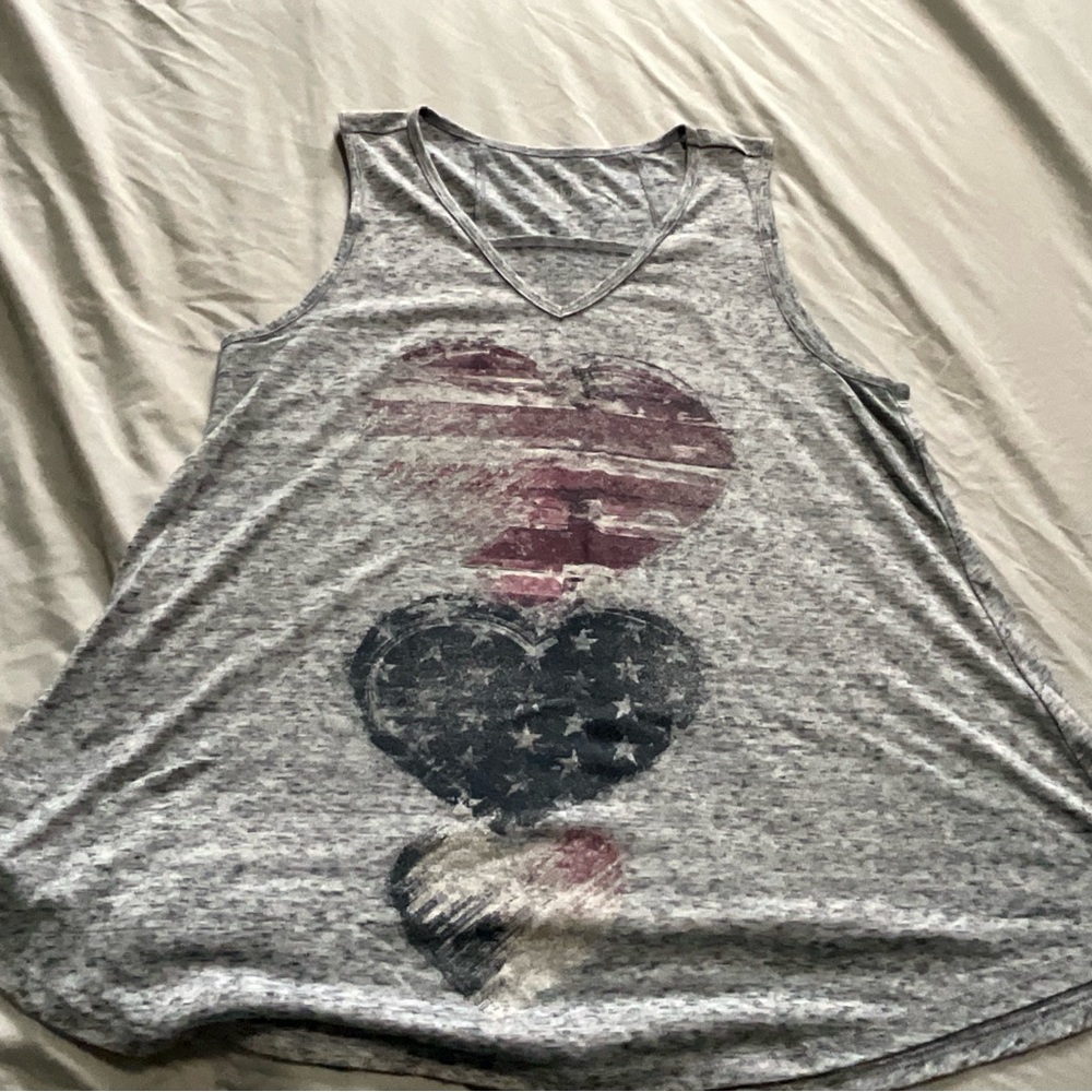 Gray Tank Top with Heart Design